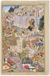 Baburs Truppen erobern die Festung von Kabul, ca. 1590-1600